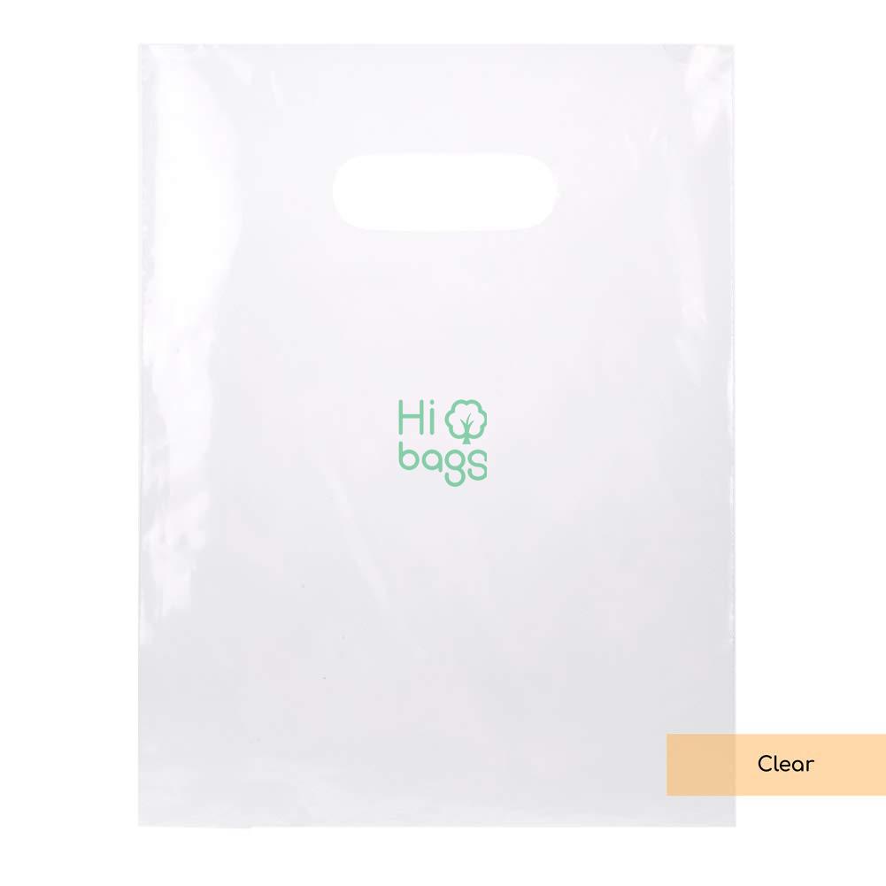 LDPE Solid Handle Bag with Die Cut Handles Tear Resistant Strength Clear Merchandise Bag M